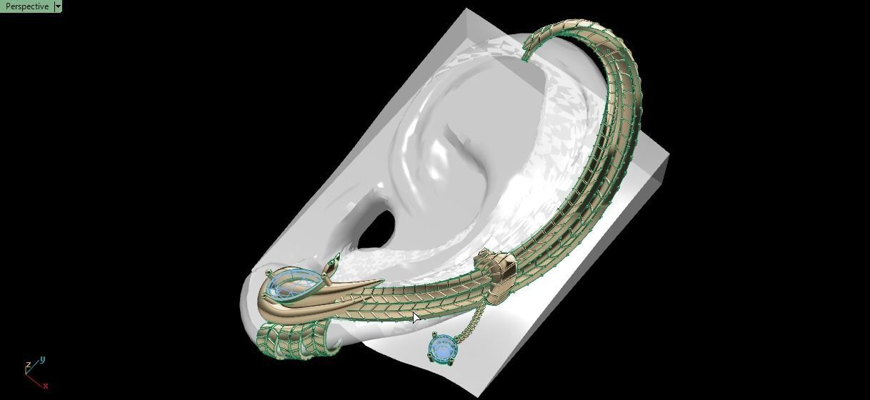 Ear Cuff earrings 3D print model_5