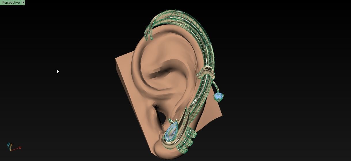 Ear Cuff earrings 3D print model_16