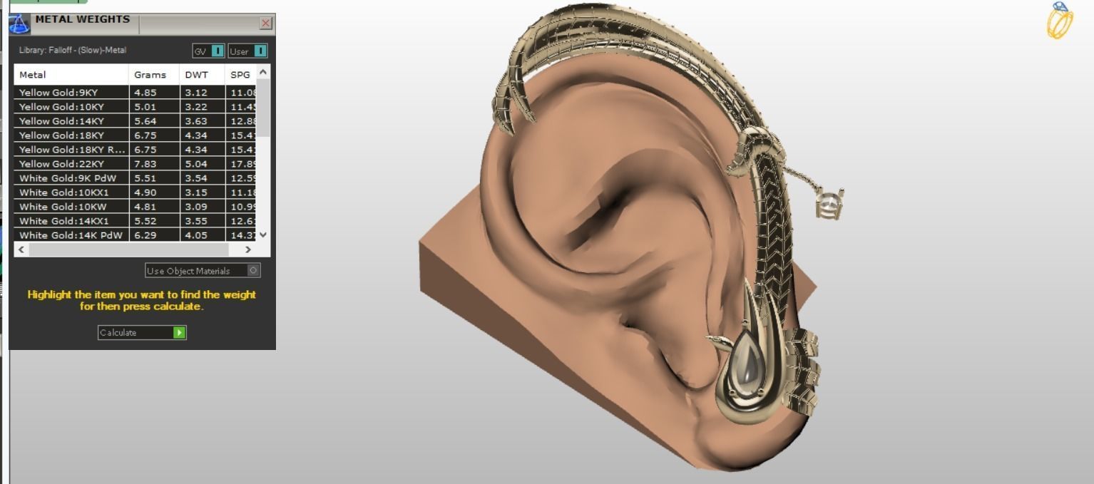 Ear Cuff earrings 3D print model_13