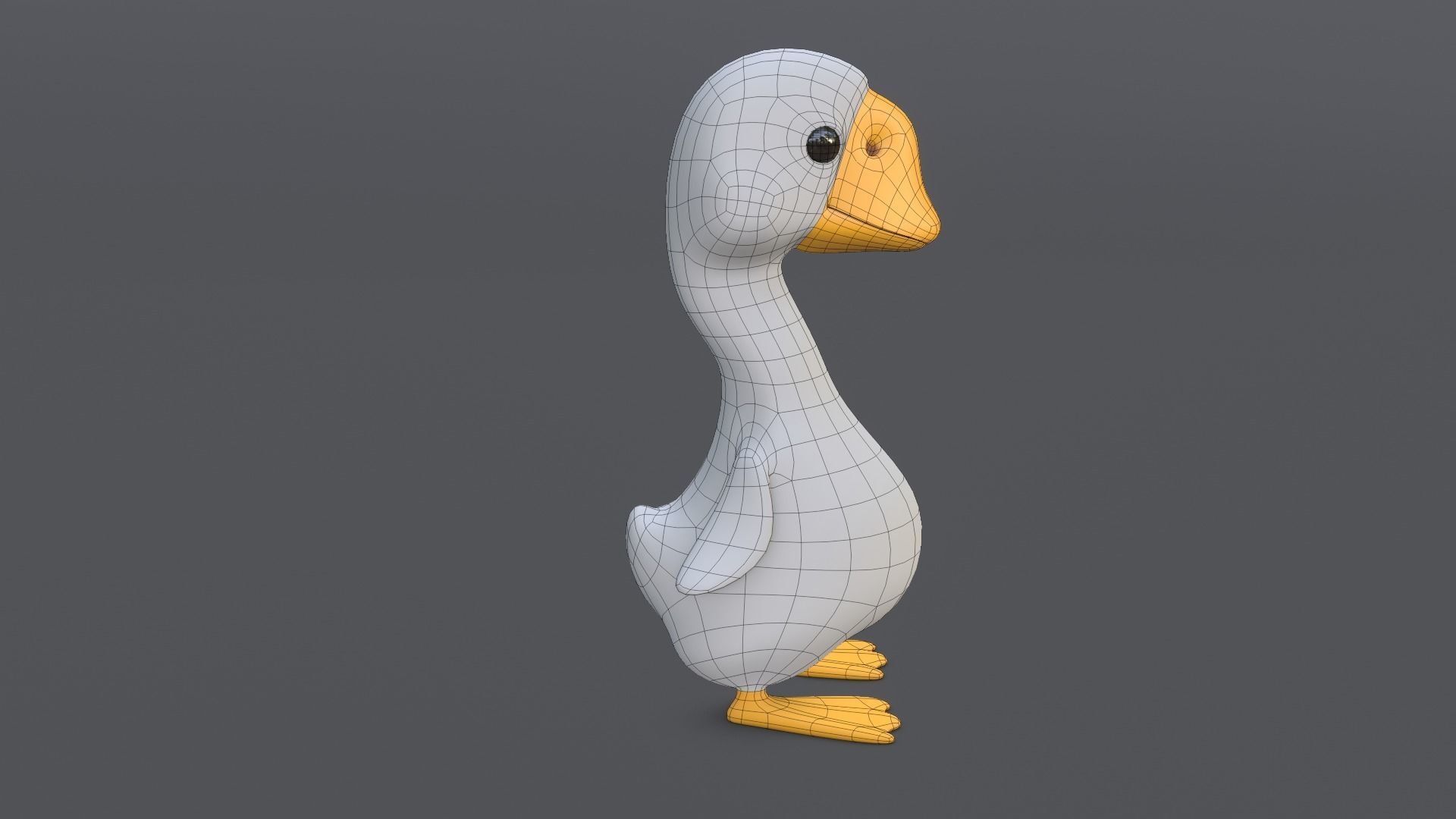 Mr Duck Game Ready Low-poly 3D model_9