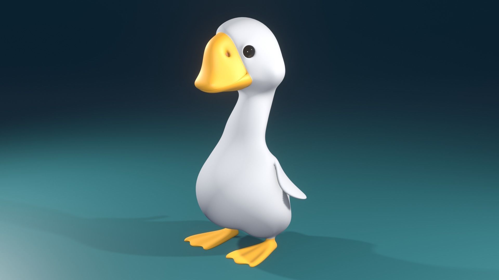 Mr Duck Game Ready Low-poly 3D model_7