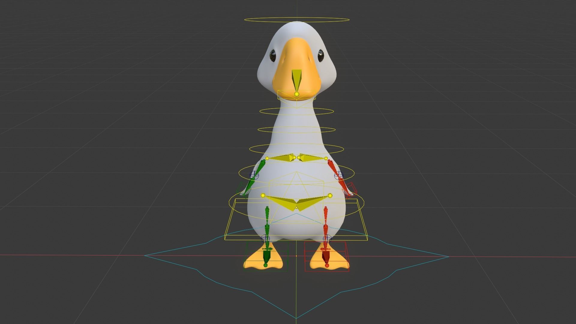 Mr Duck Game Ready Low-poly 3D model_12