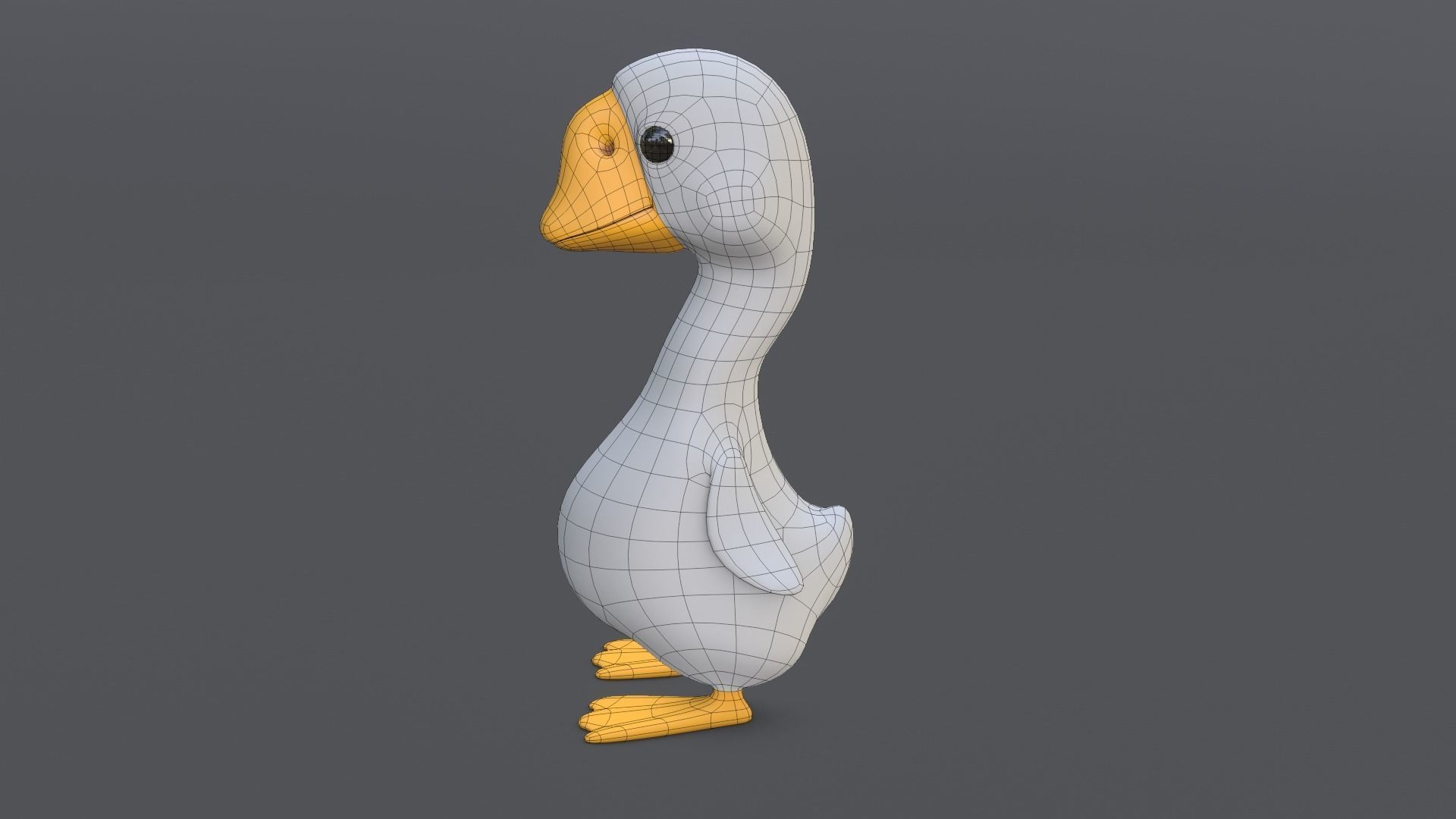 Mr Duck Game Ready Low-poly 3D model_11