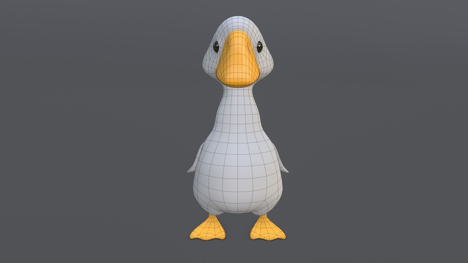 Mr Duck Game Ready Low-poly 3D model_8