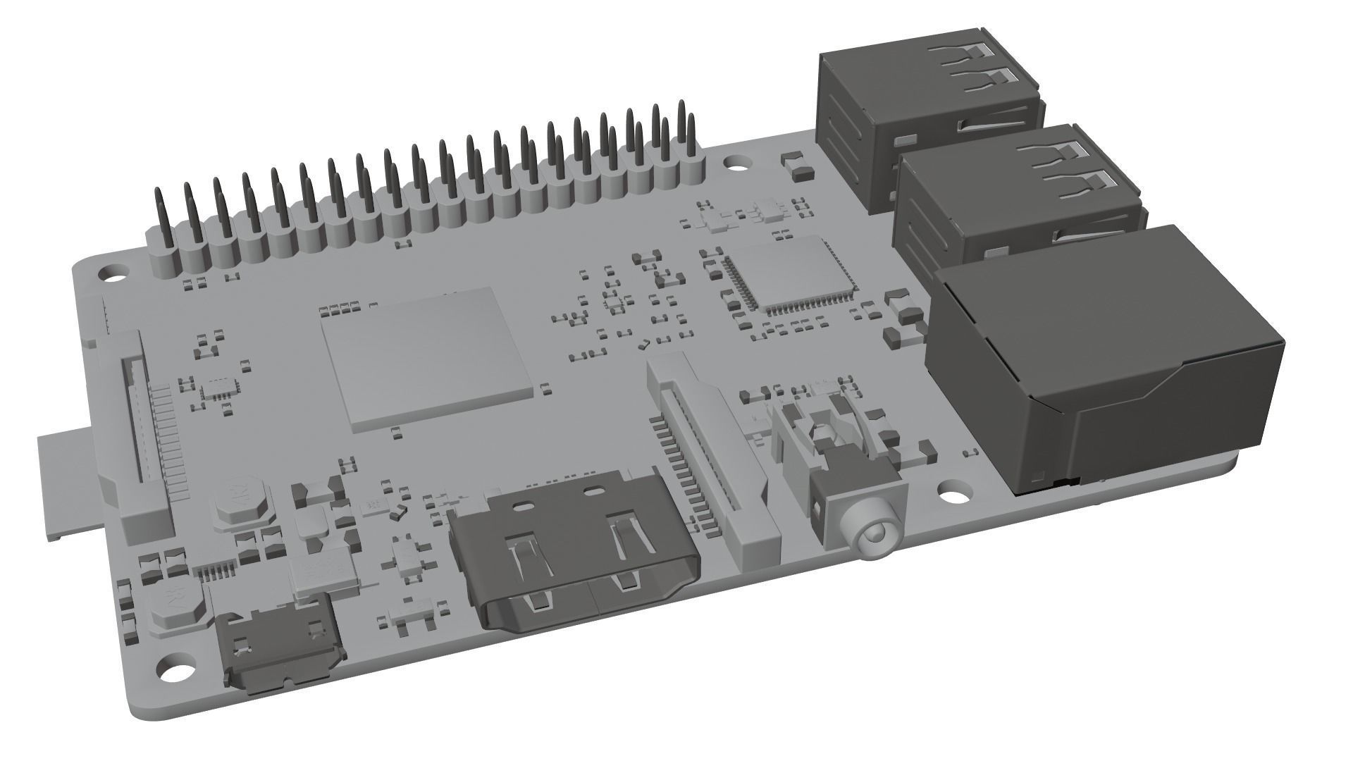 Raspberry pi 3 Low-poly 3D model_14