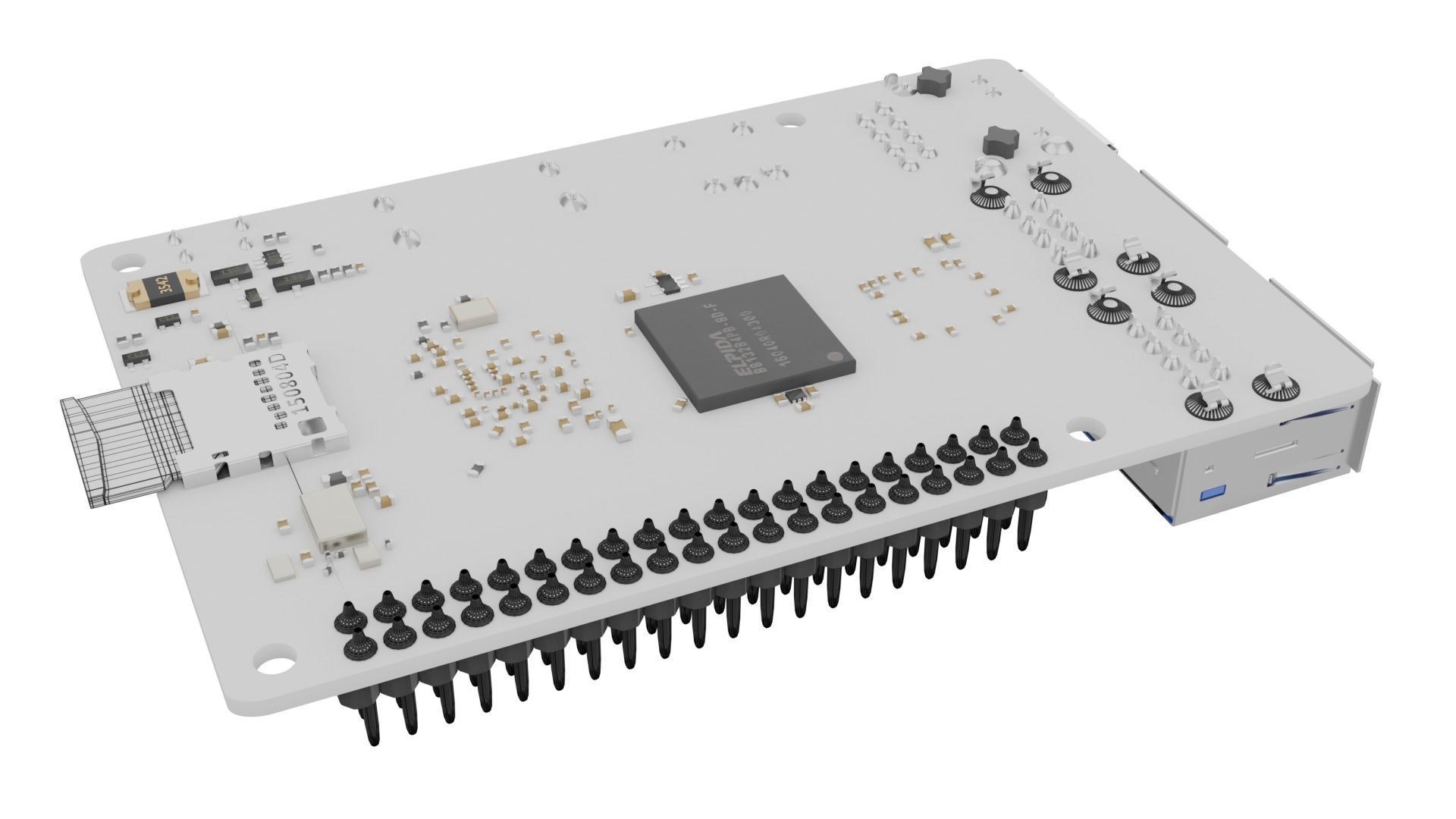 Raspberry pi 3 Low-poly 3D model_8