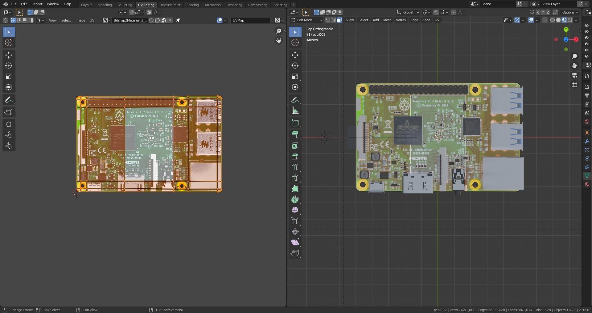 Raspberry pi 3 Low-poly 3D model_10