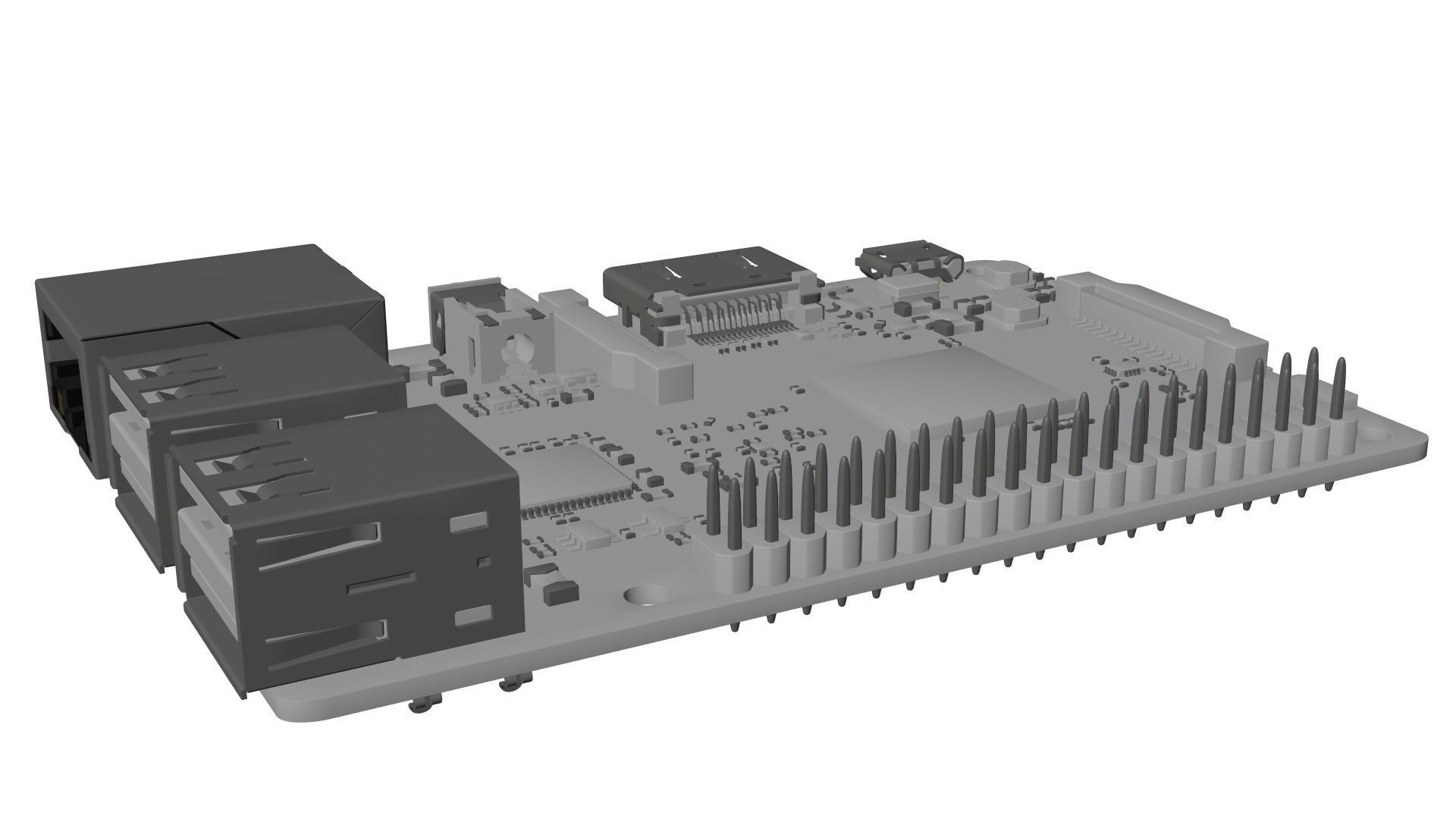 Raspberry pi 3 Low-poly 3D model_13