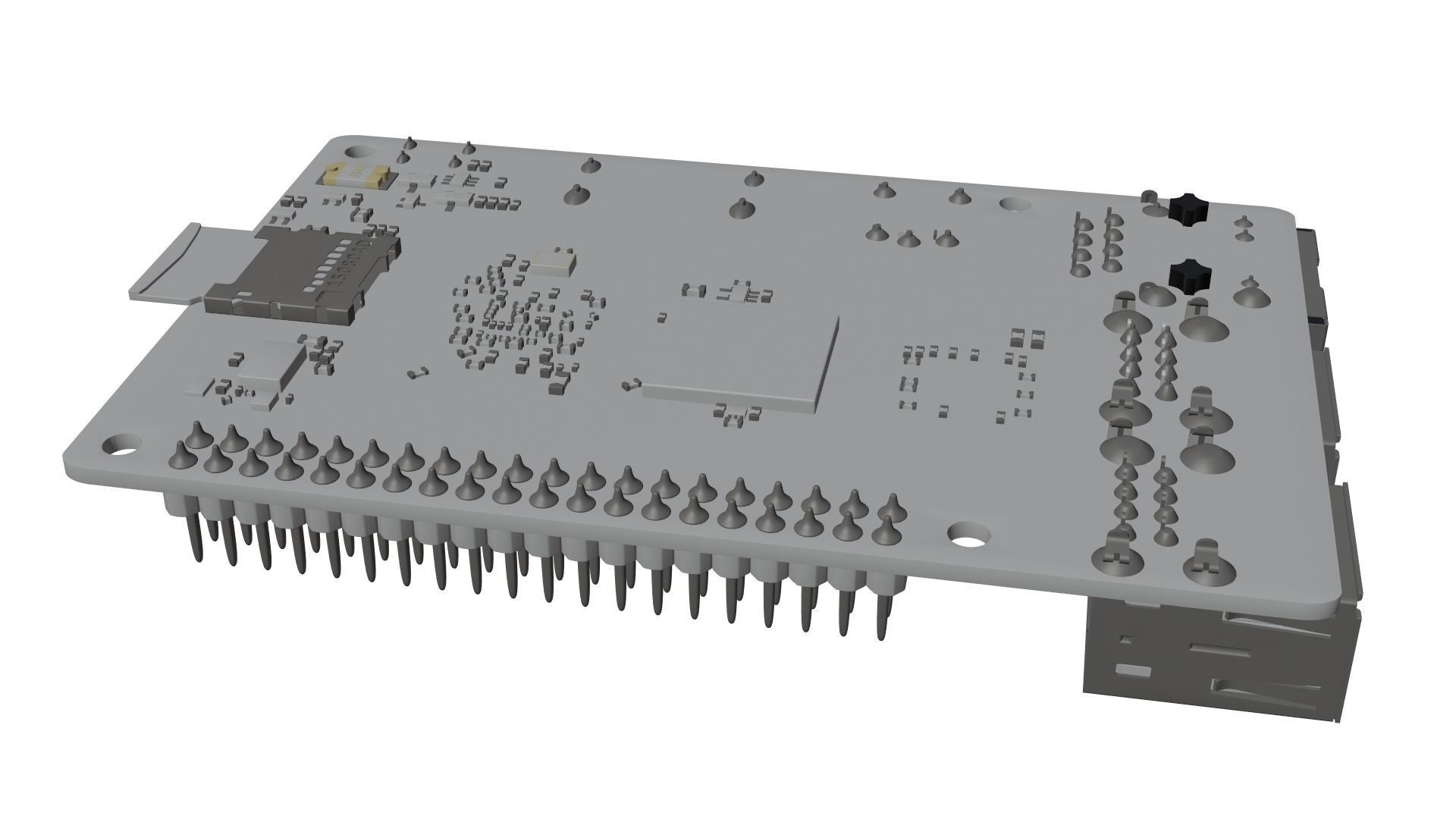 Raspberry pi 3 Low-poly 3D model_9