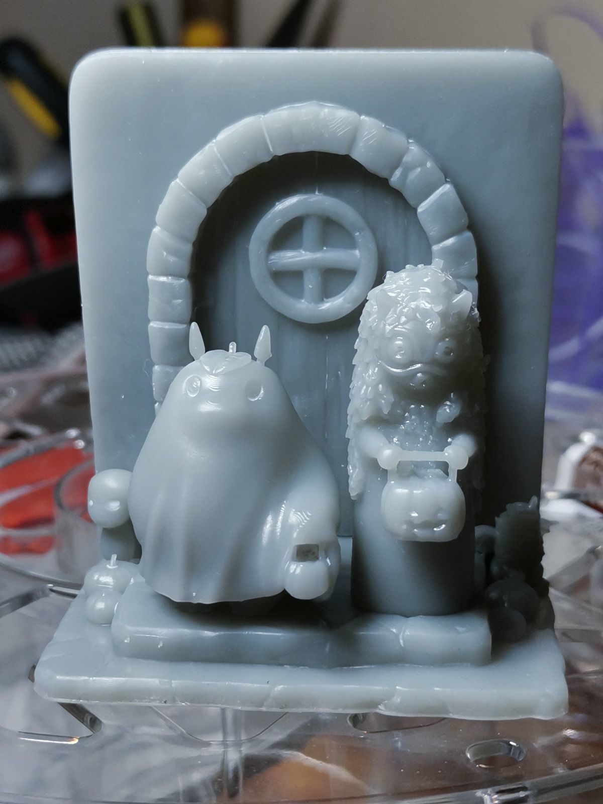 My Neighbor Totoro and no face inspired diorama 3D print model_1