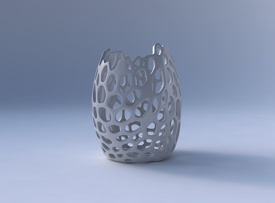 Bowl compressed with cracked organic lattice 3D print model_4