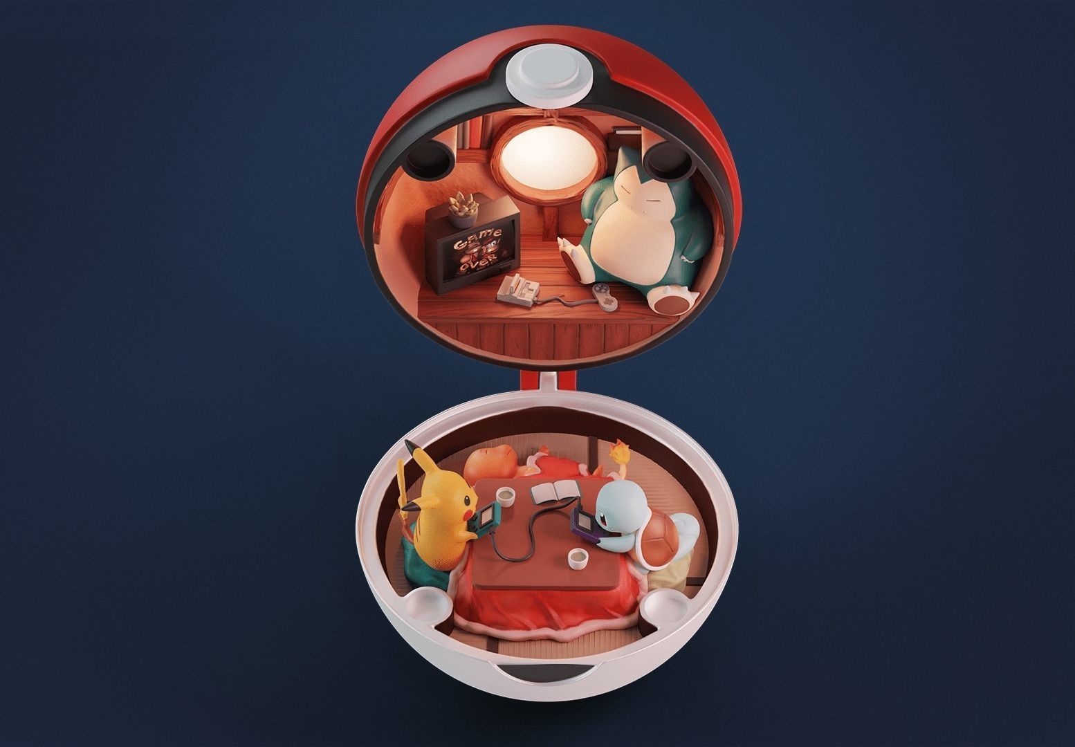 Pokeball Diorama 3D print model_1