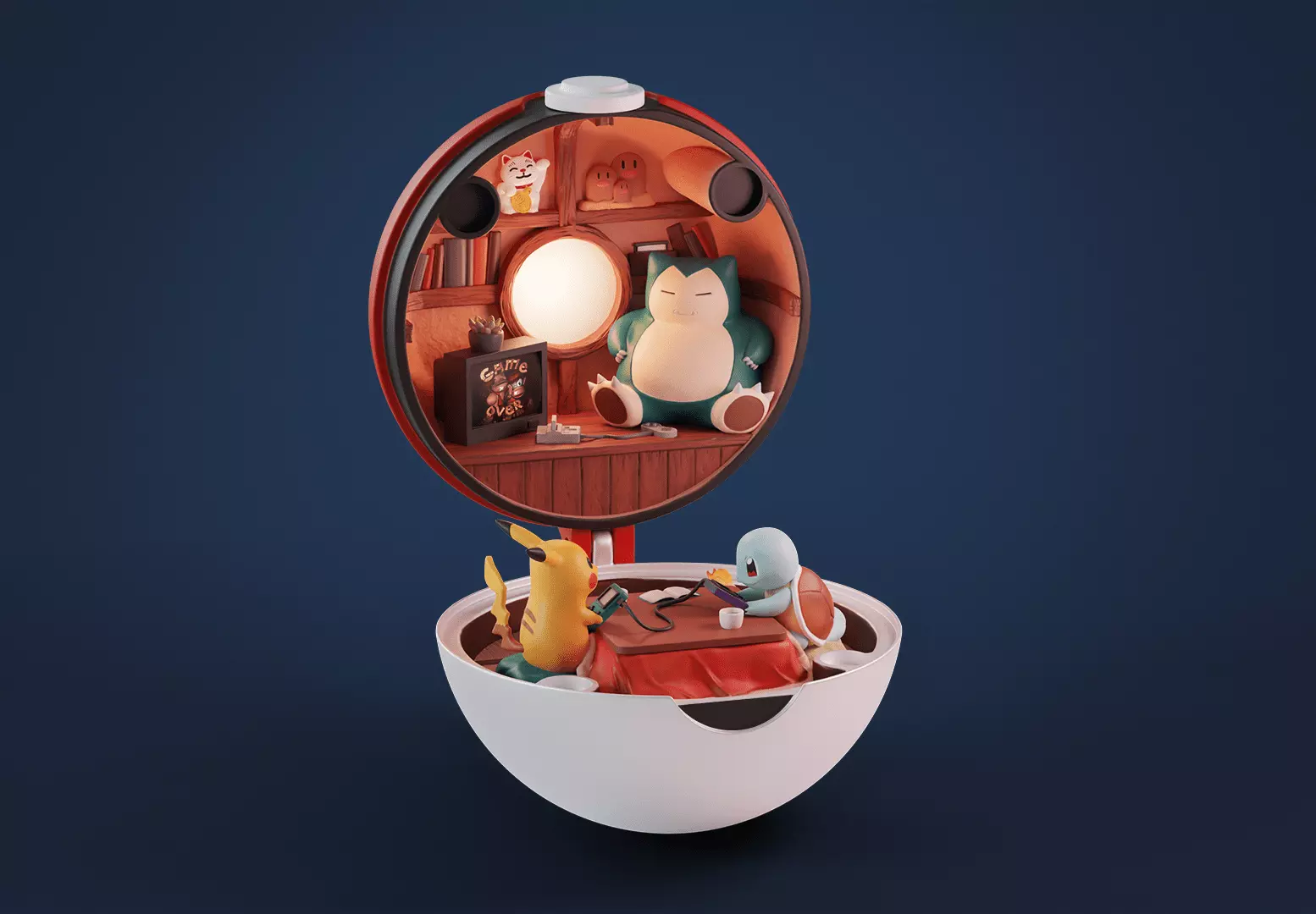 Pokeball Diorama 3D print model_0