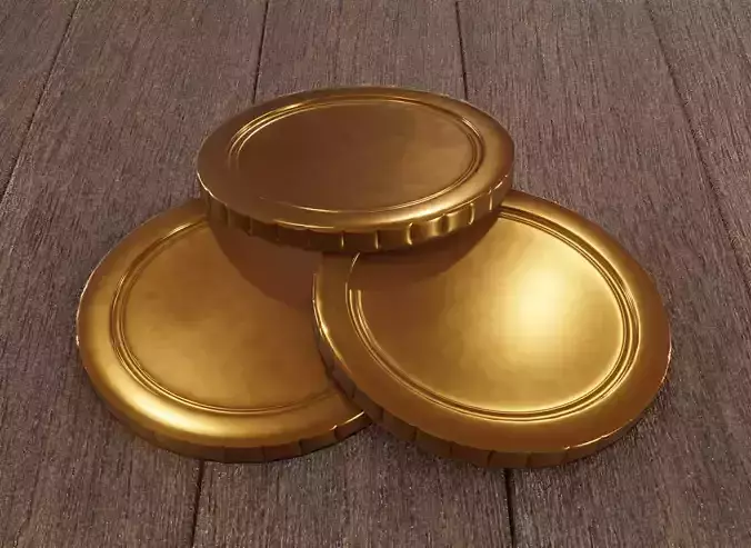 Realistic bronze coin - simple bronze coin 3d model Low-poly 3D model