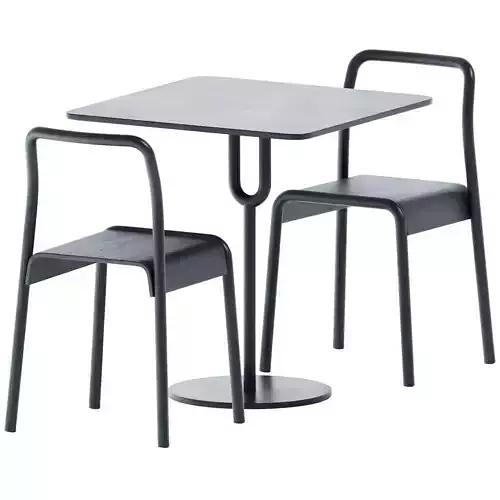 Piper Pedestal Table 70 and Tool Chair by TAKT