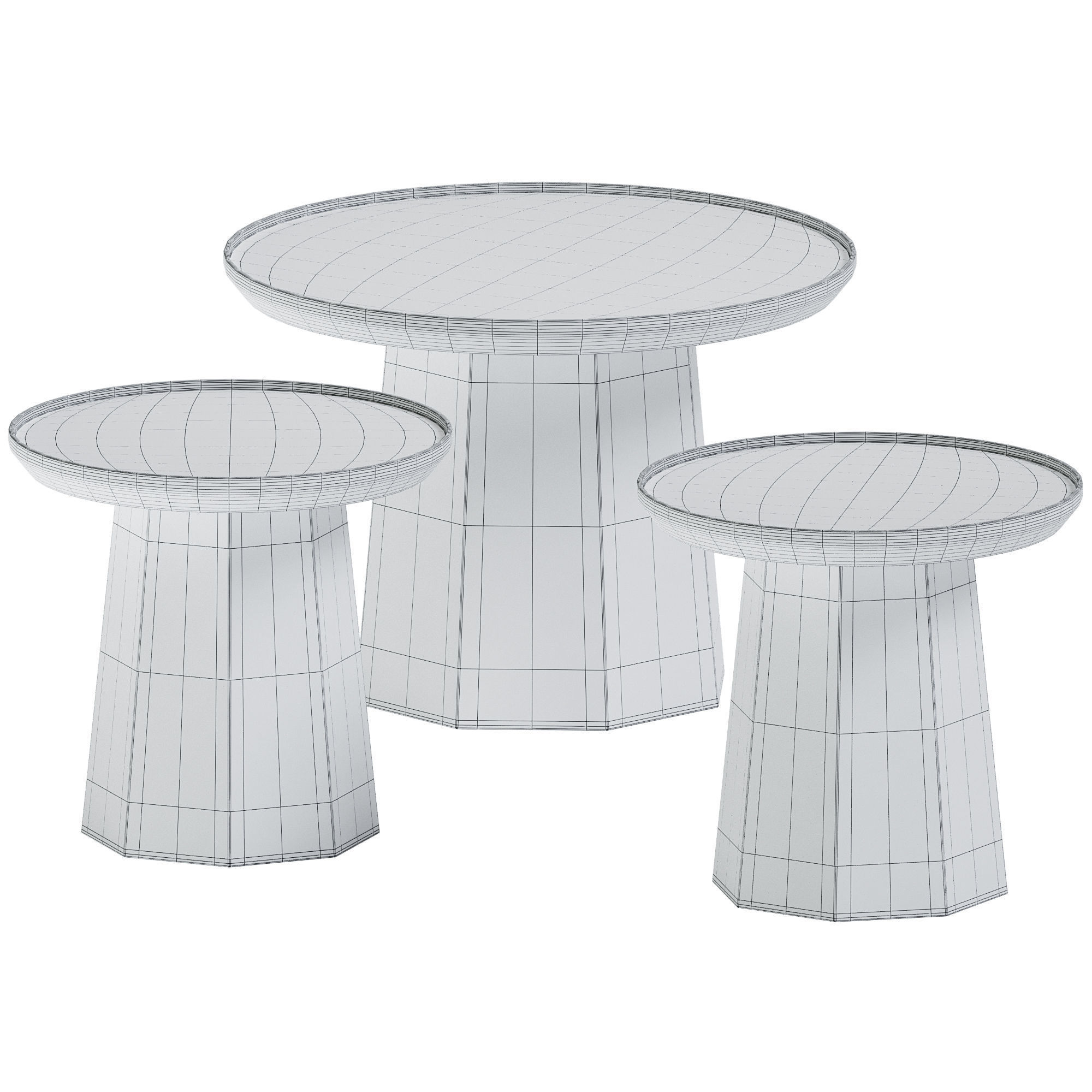 Metal Coffee Tables Pine by Normann Copenhagen 3D model_1