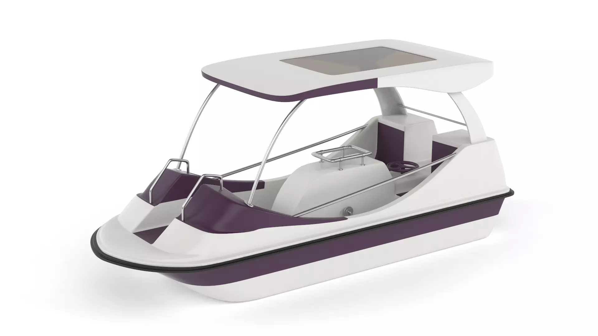 Fiberglass Pedal Boat 3D model_0