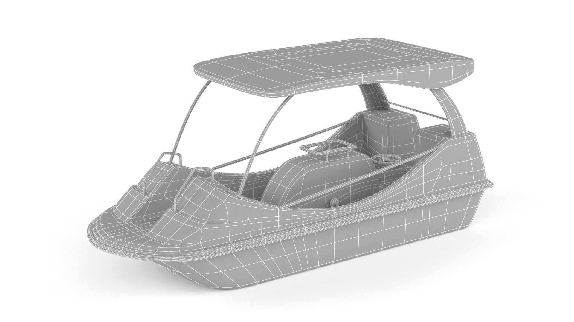Fiberglass Pedal Boat 3D model_6