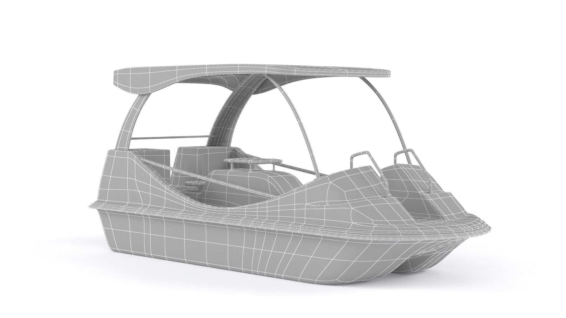 Fiberglass Pedal Boat 3D model_10