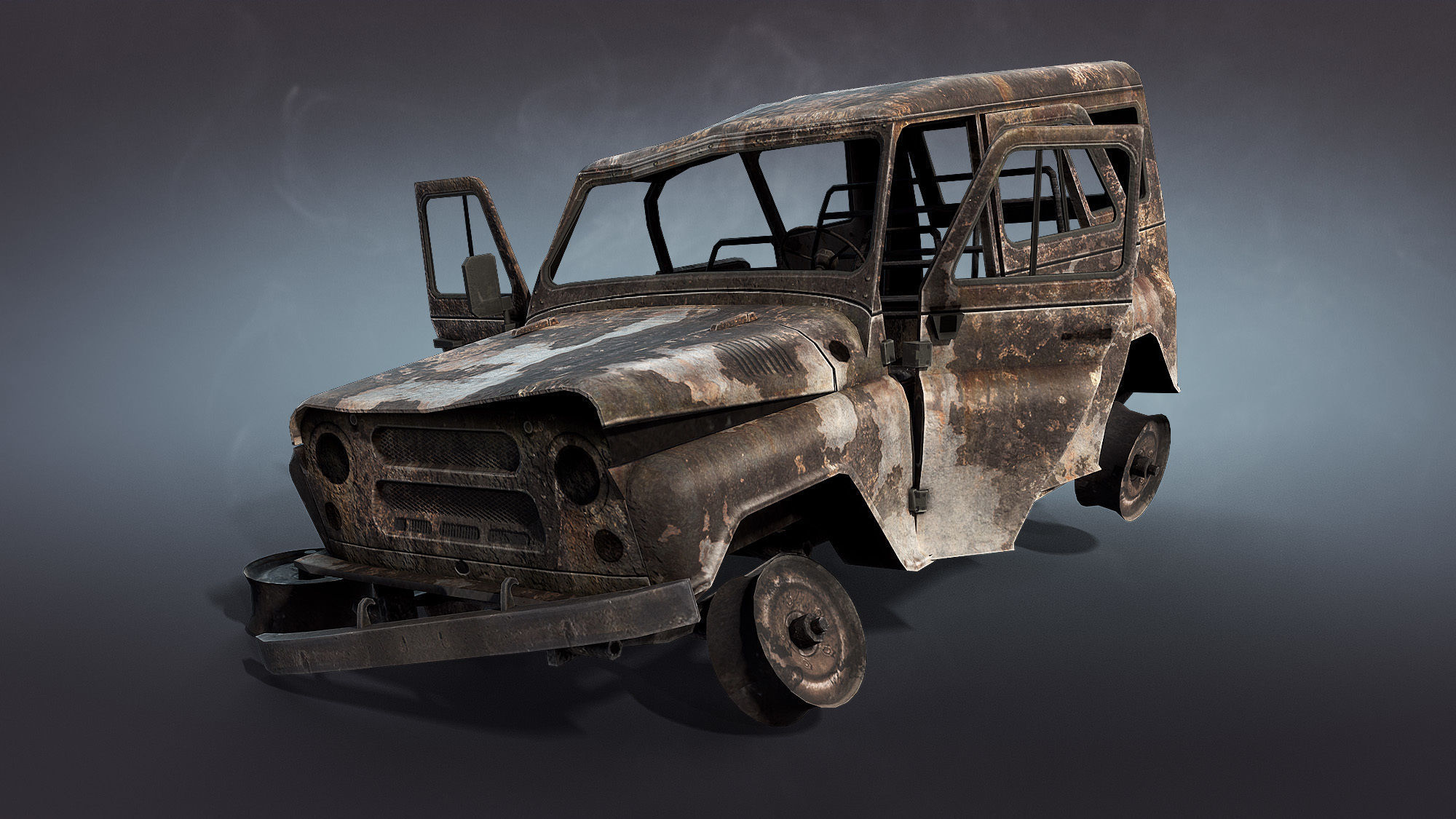 Soviet Military Vehicles Wrecked 3D Model Collection_16