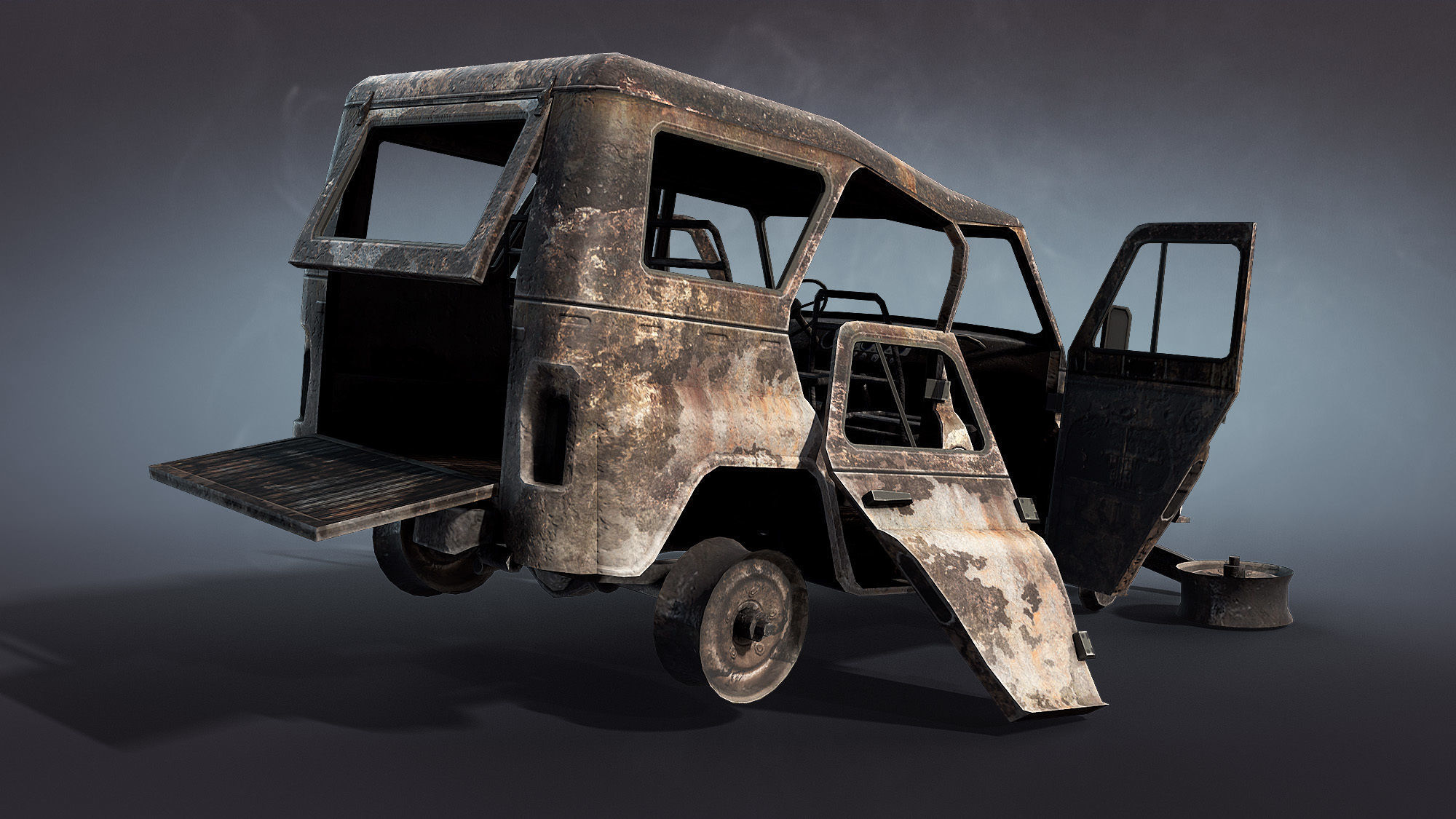 Soviet Military Vehicles Wrecked 3D Model Collection_17
