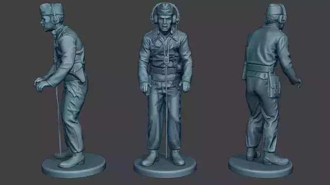 German Tank Crew unit ww2 commanding GTC1 3D print model