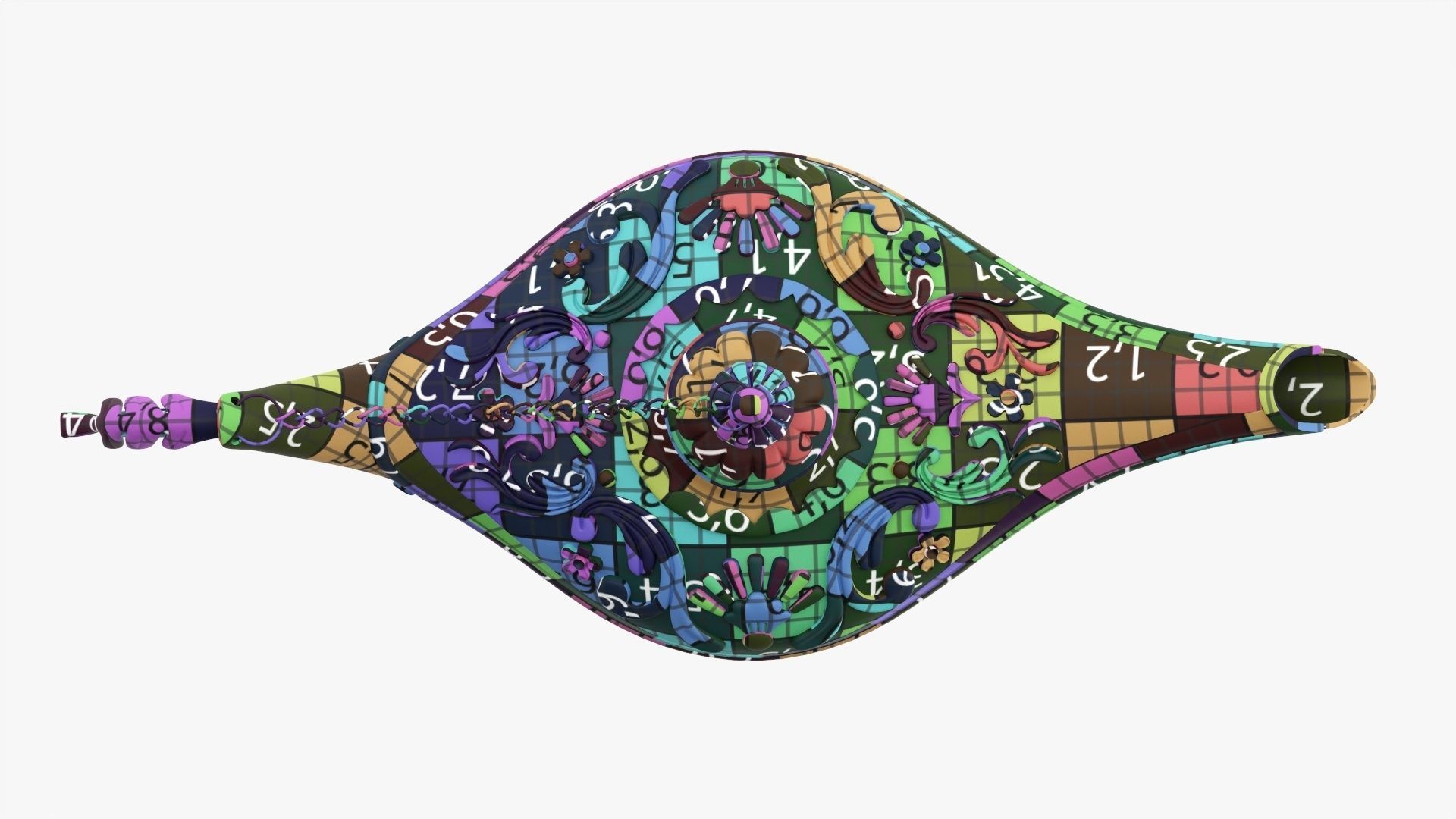 Aladdin magic lamp gold decorated 3D model_17