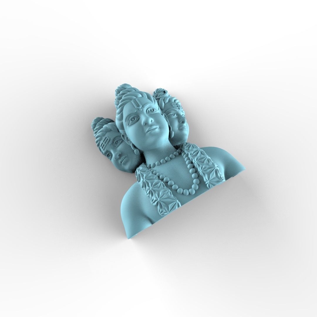 Dattaguru Face Pendent  3D print model_3