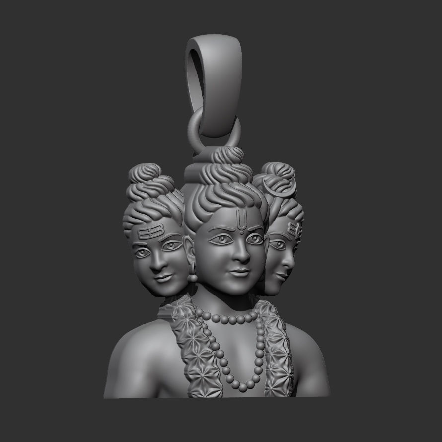 Dattaguru Face Pendent  3D print model_1