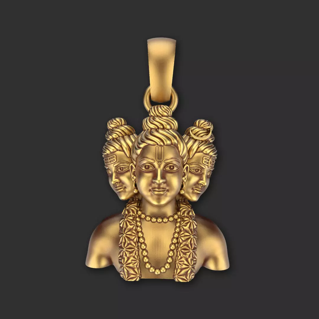 Dattaguru Face Pendent  3D print model_0