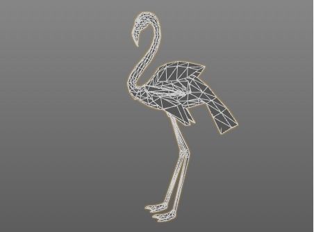 Flamingo animated Low-poly 3D model_5