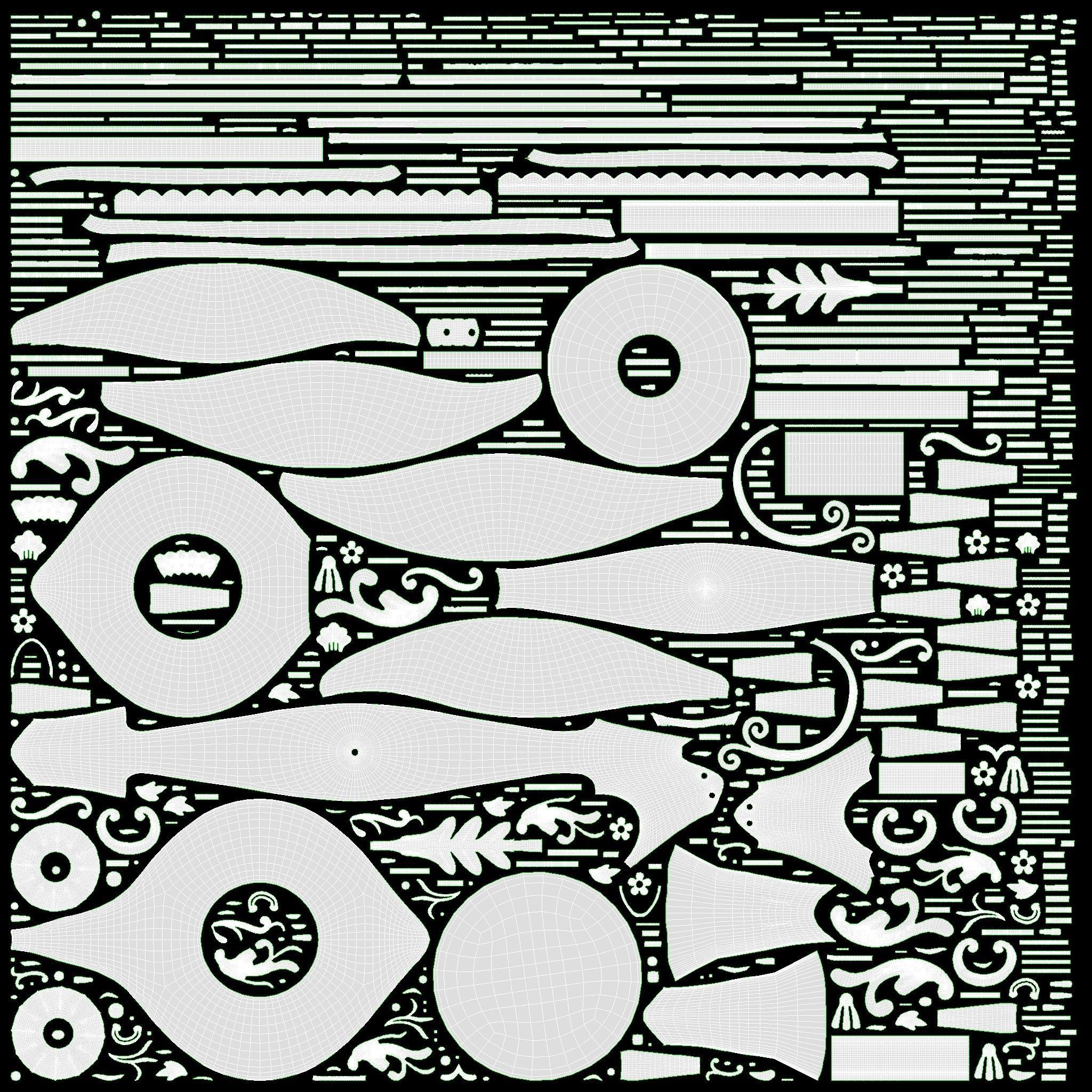 Aladdin magic lamp silver decorated  3D model_18