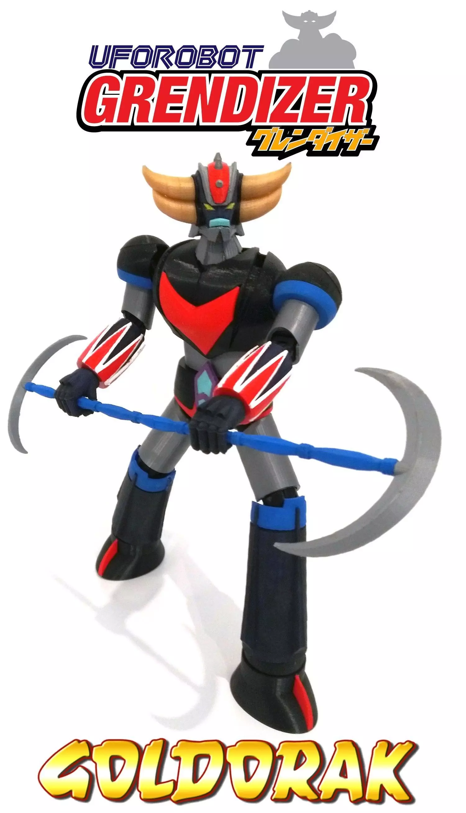 UFO ROBOT GRENDIZER Configurable articulated with instructions 3D print model_0