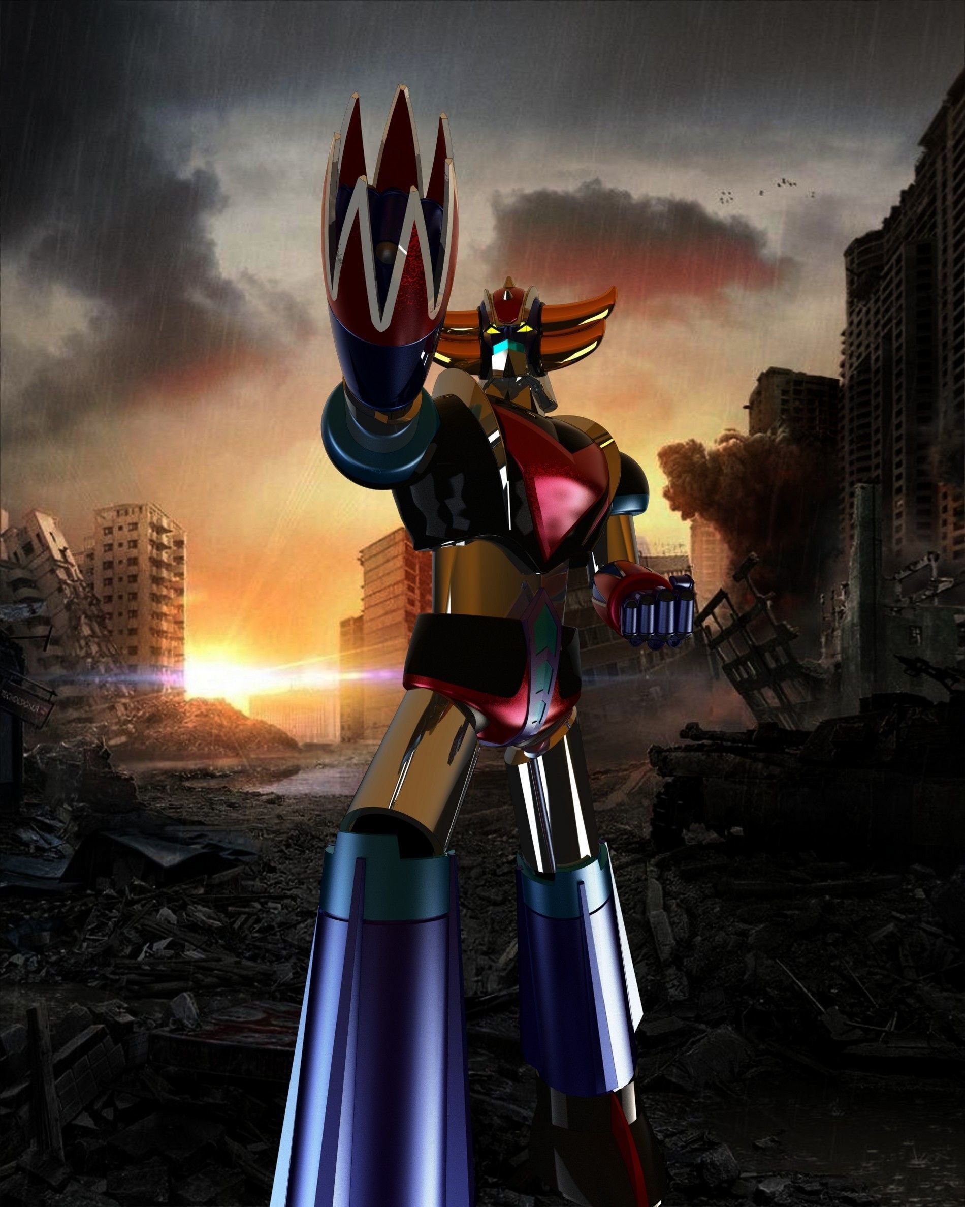 UFO ROBOT GRENDIZER Configurable articulated with instructions 3D print model_11