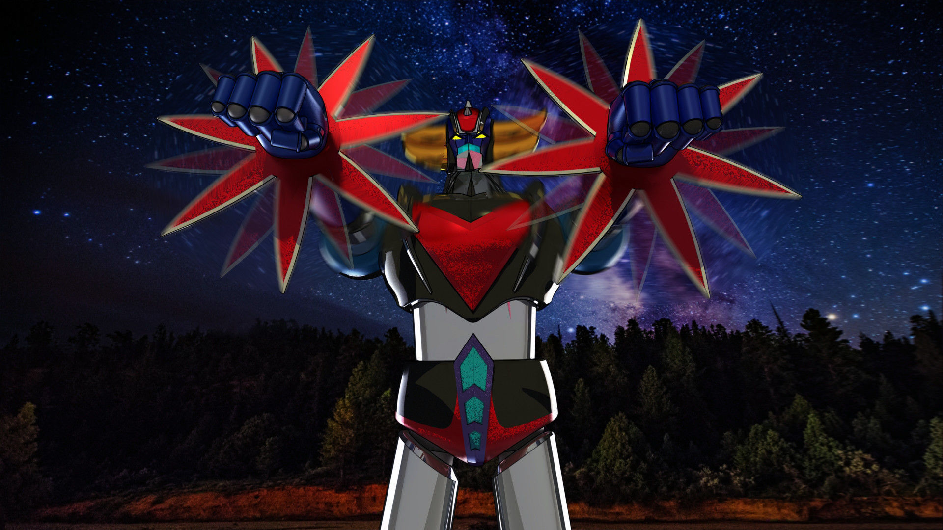 UFO ROBOT GRENDIZER Configurable articulated with instructions 3D print model_9