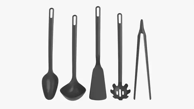 Kitchen utensil set 5-piece  3D model