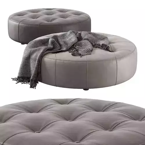 Leathercraft Vivian Round Ottoman