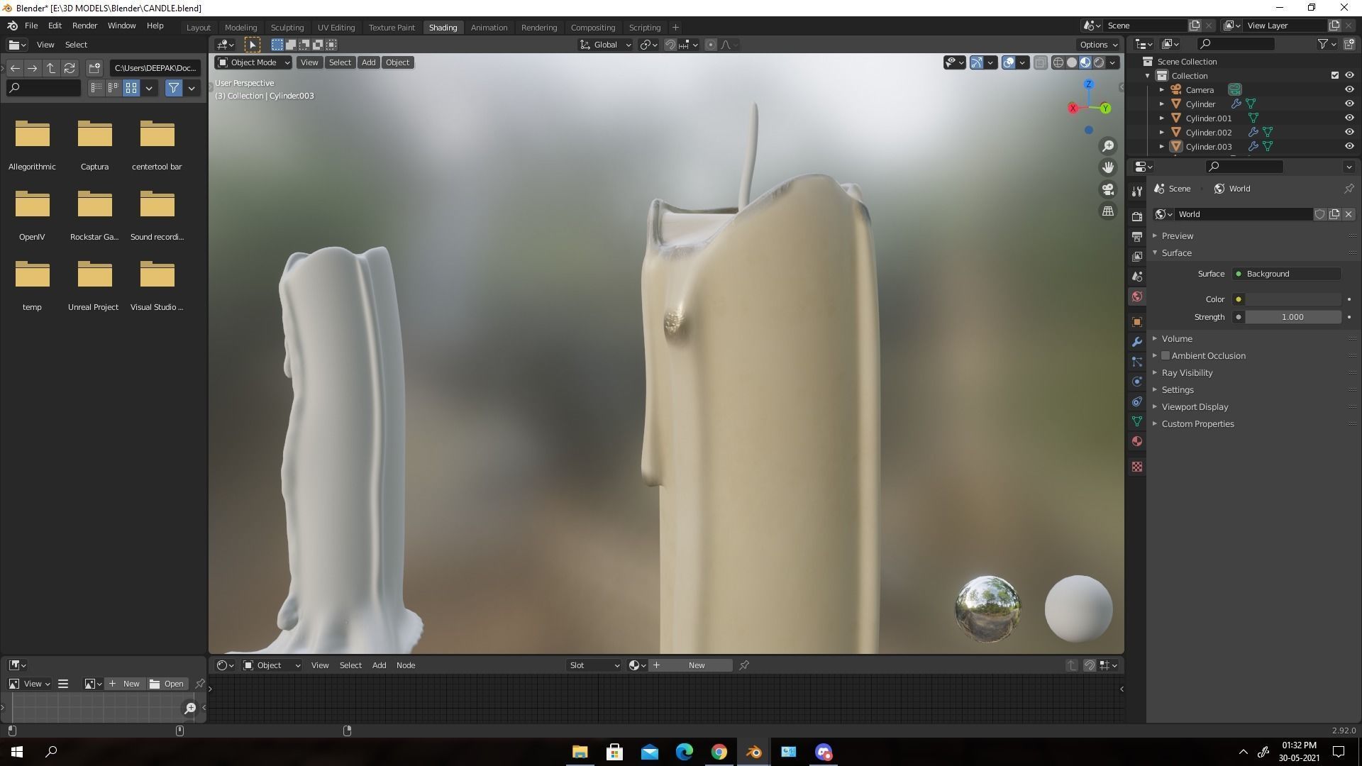 candle rocket Free low-poly 3D model_2