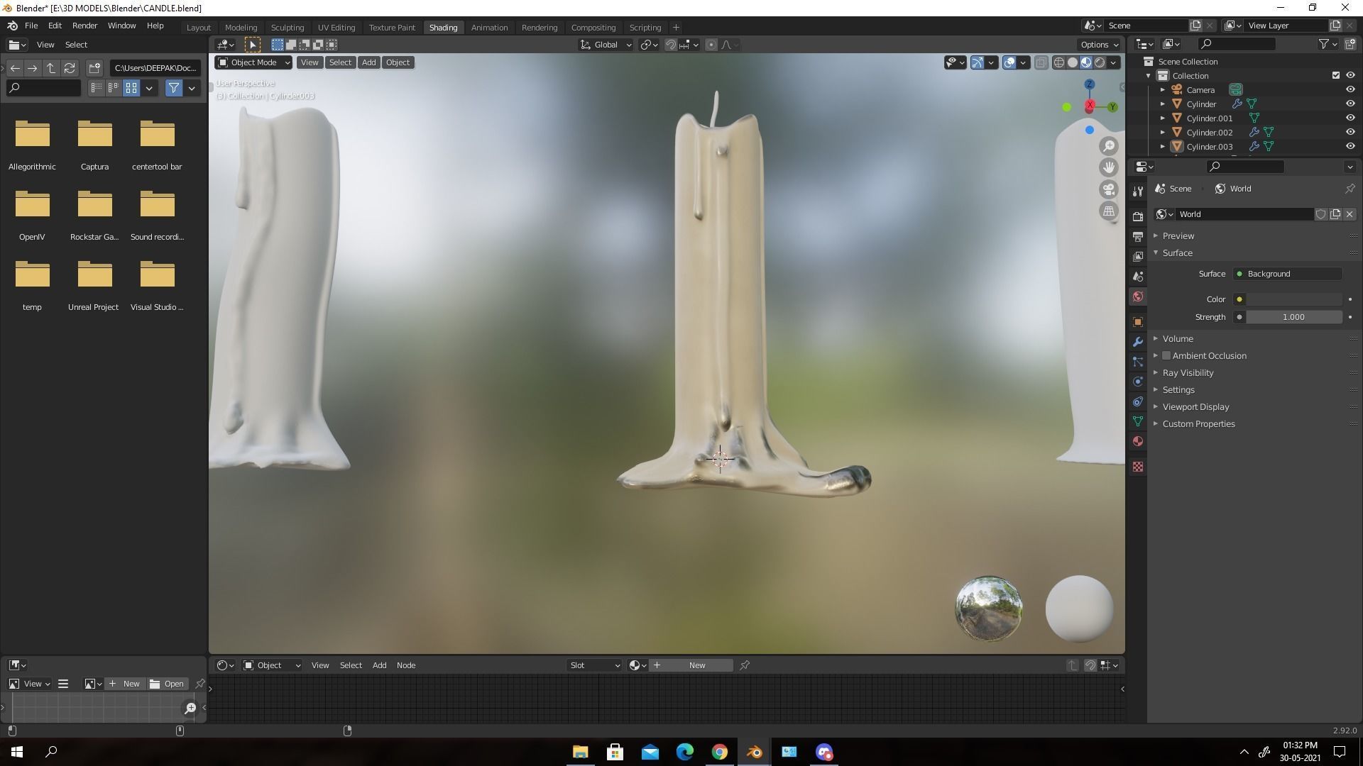 candle rocket Free low-poly 3D model_3