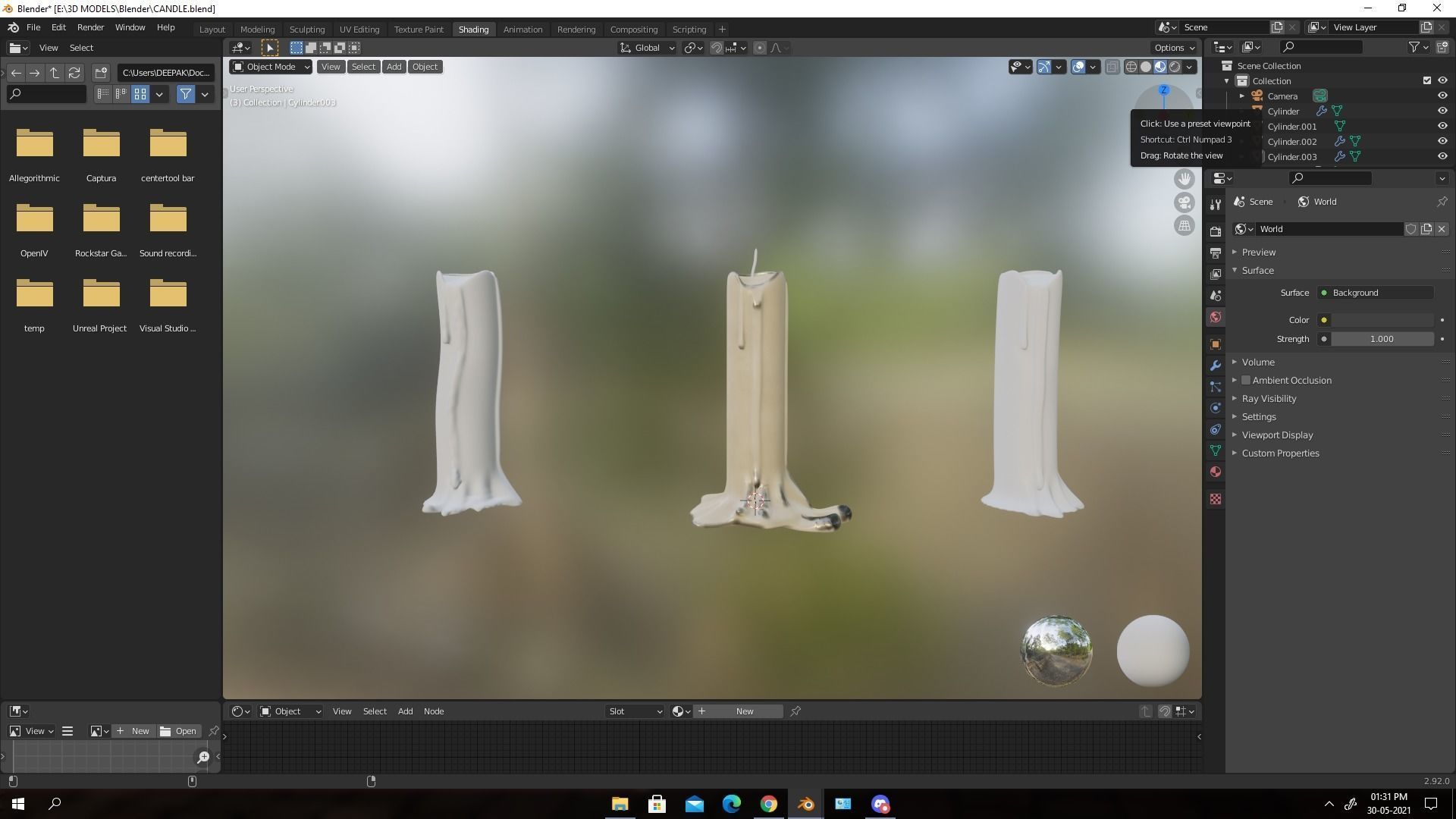 candle rocket Free low-poly 3D model_1
