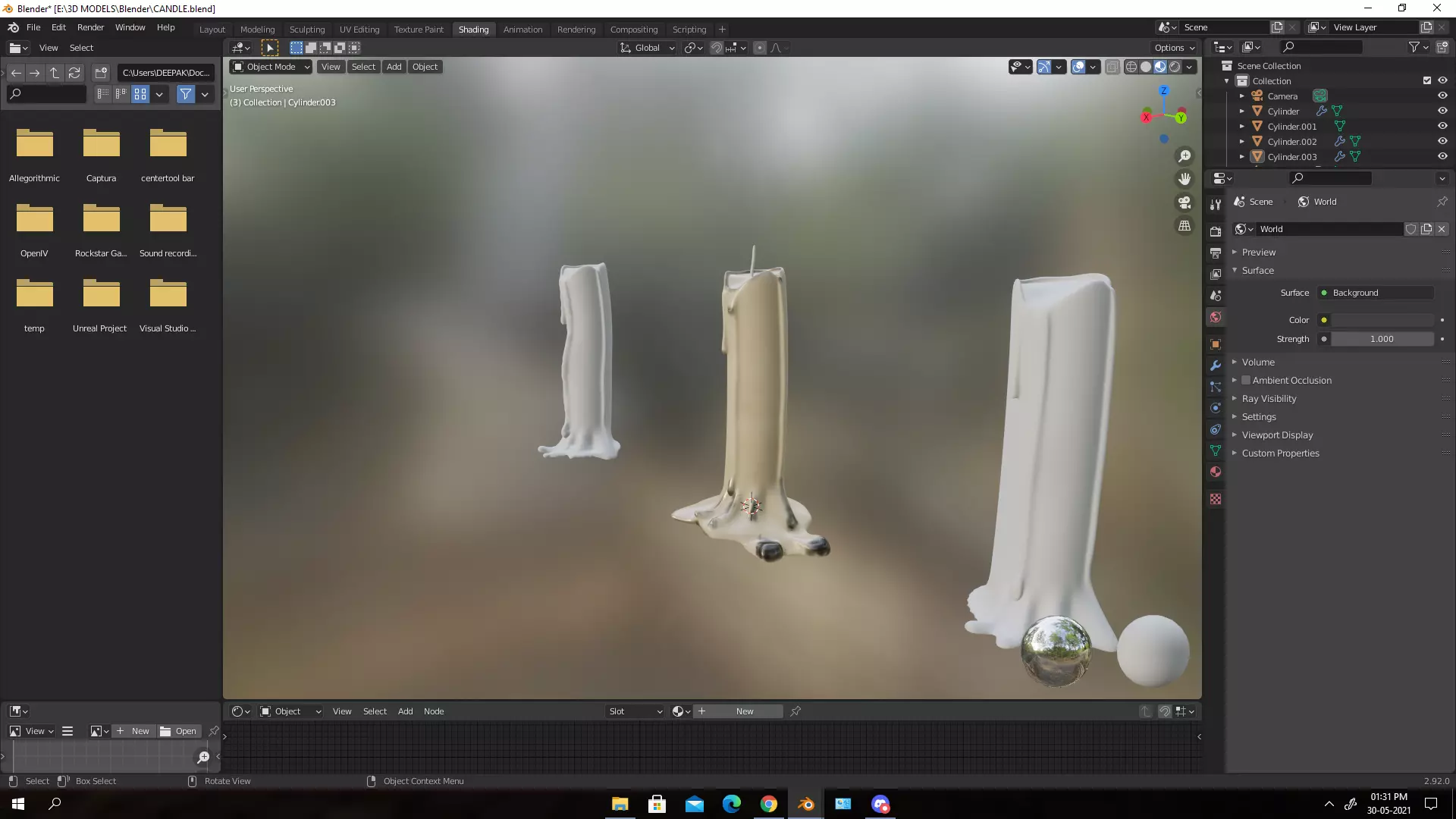 candle rocket Free low-poly 3D model_0