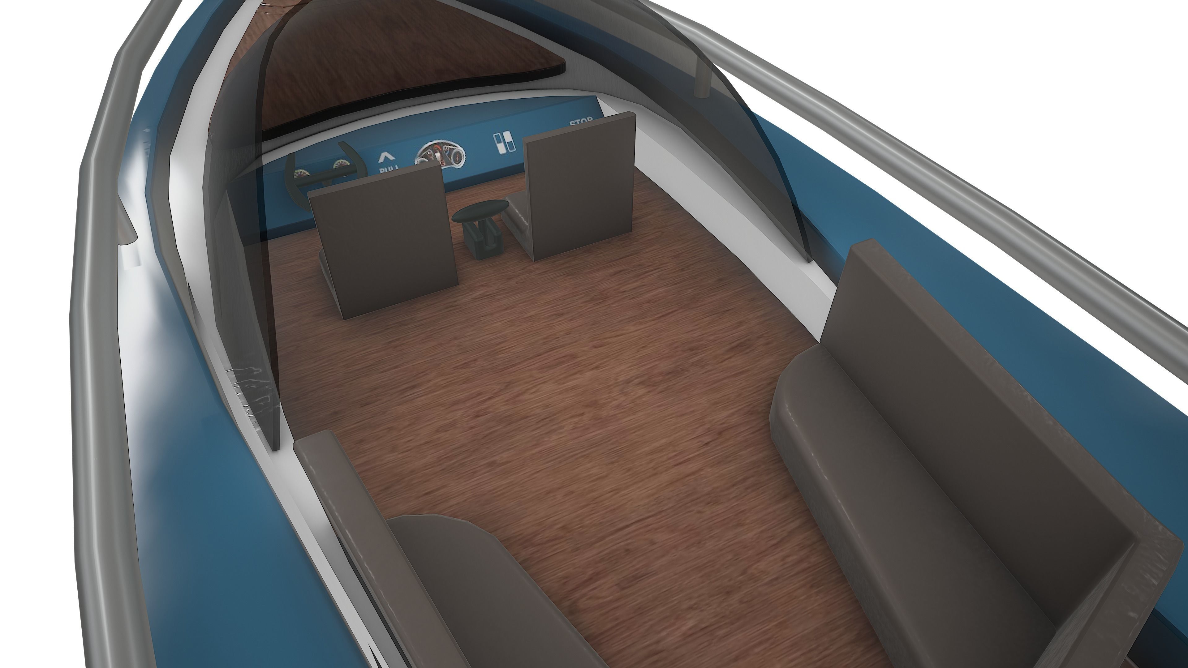 Drive Boat Low-poly 3D model_4