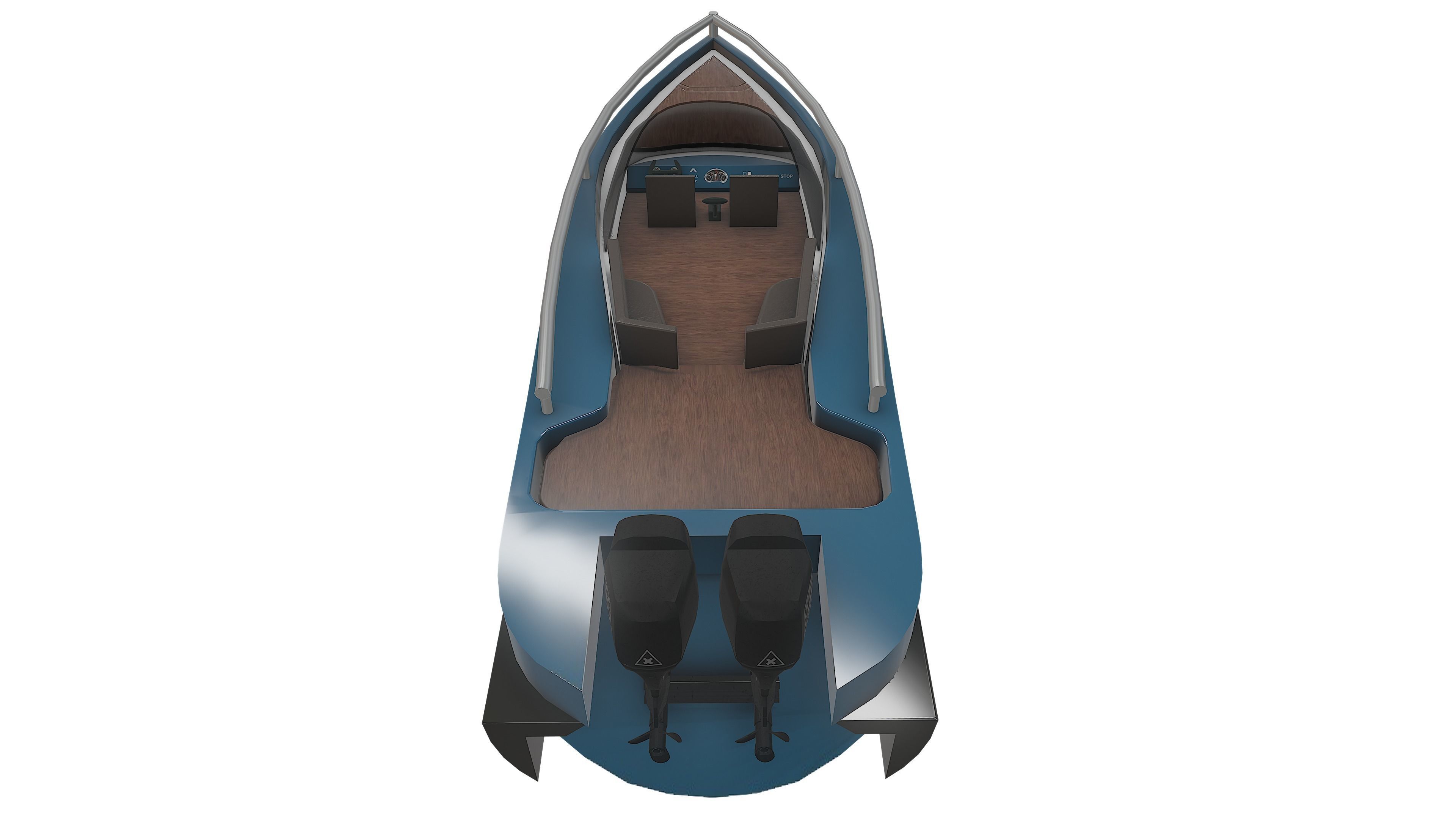 Drive Boat Low-poly 3D model_2