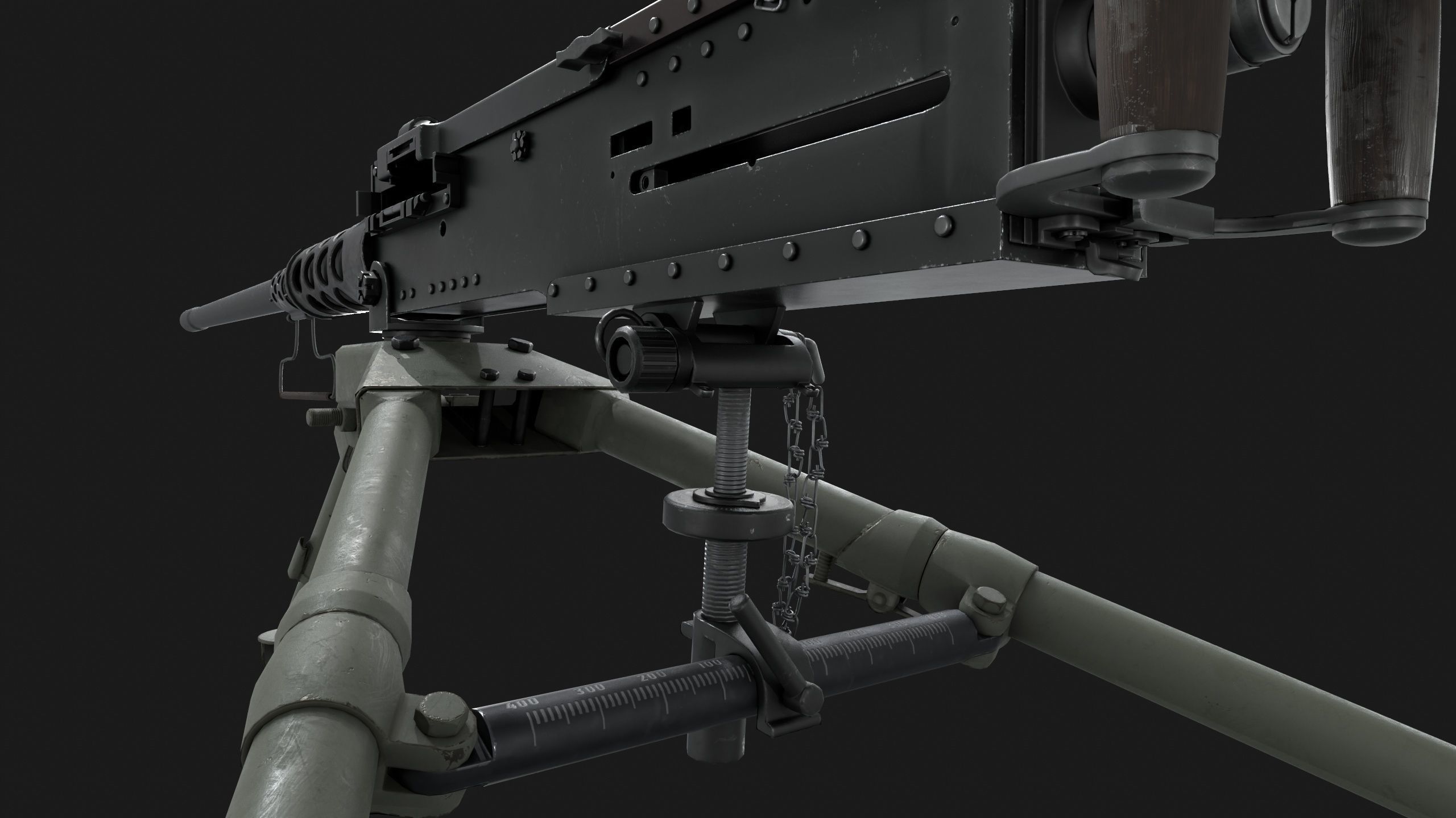 Browning M2HB Low-poly 3D model_25