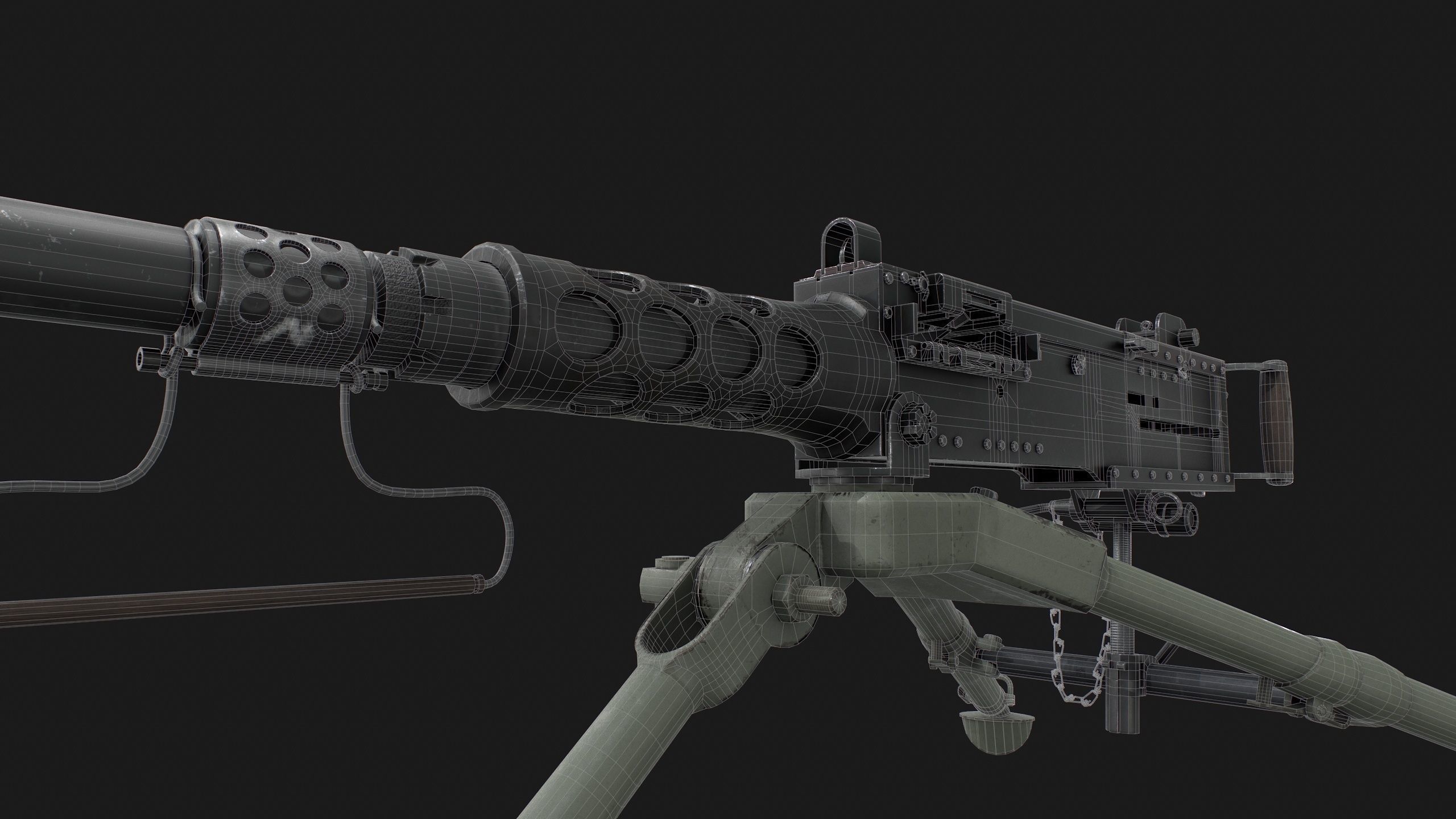 Browning M2HB Low-poly 3D model_18