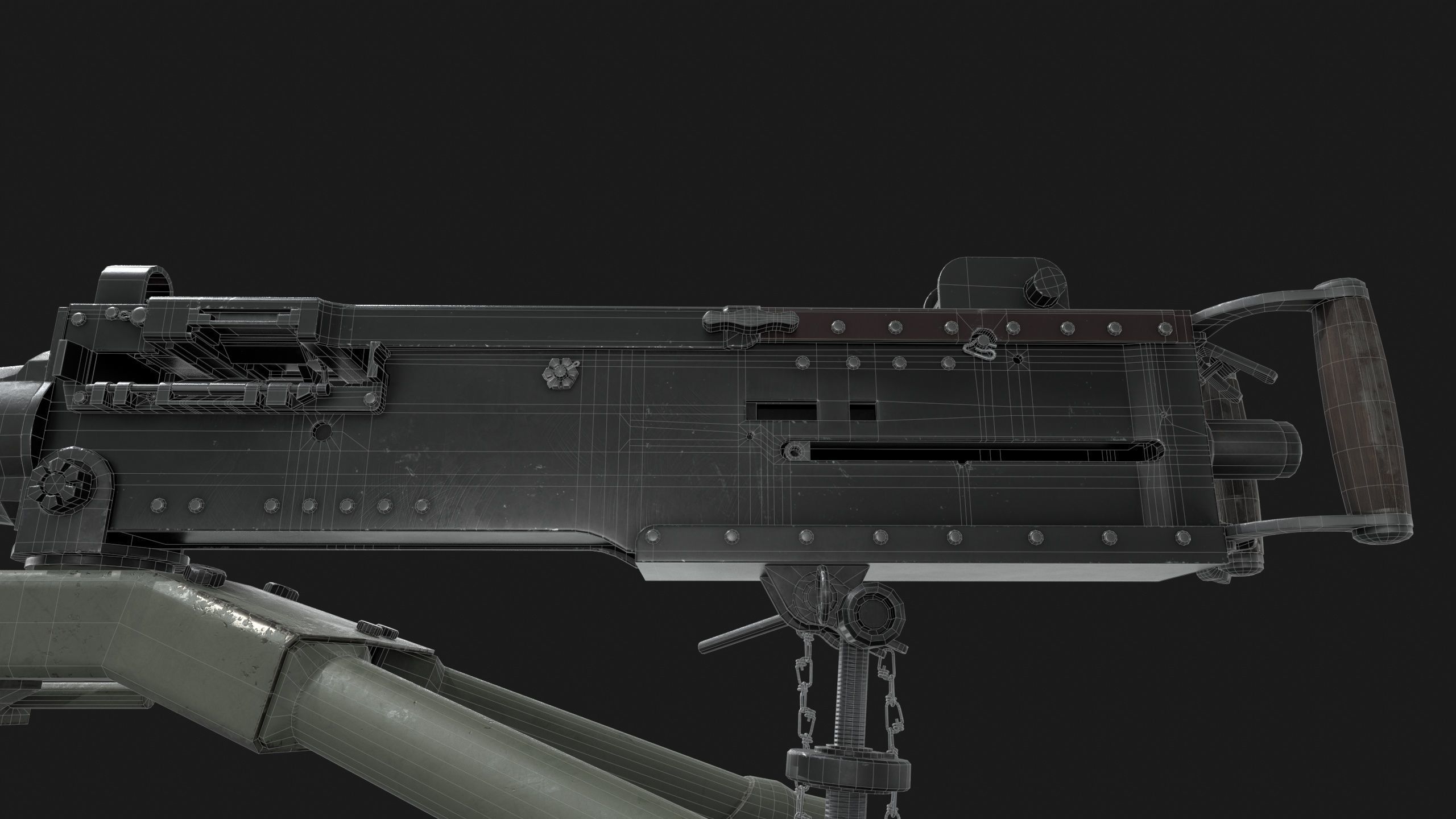 Browning M2HB Low-poly 3D model_8