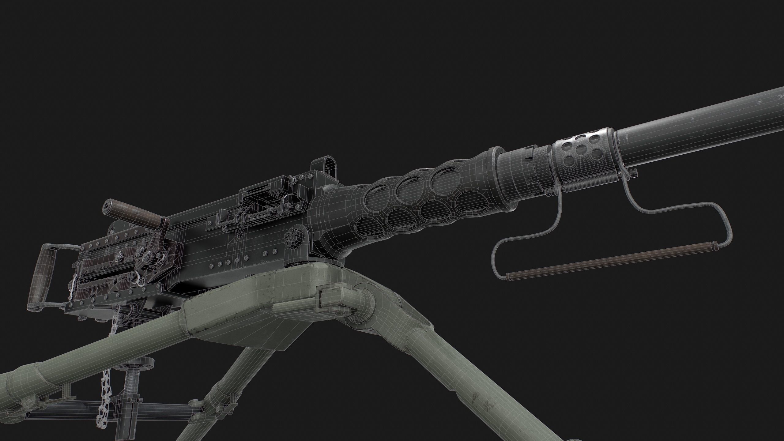 Browning M2HB Low-poly 3D model_20