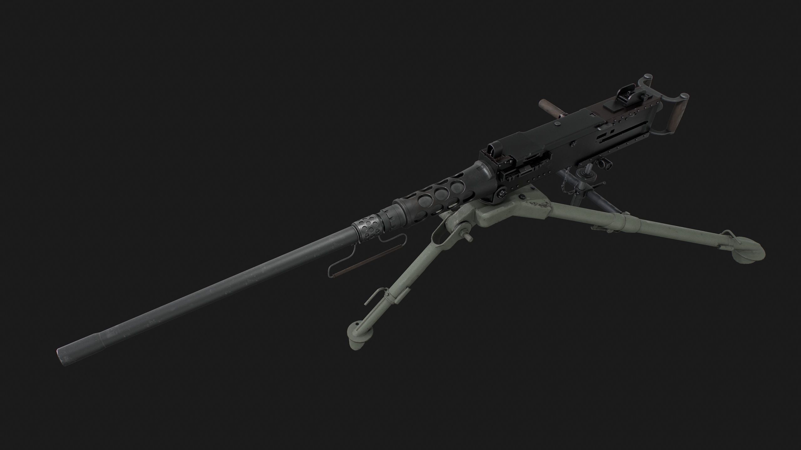 Browning M2HB Low-poly 3D model_11