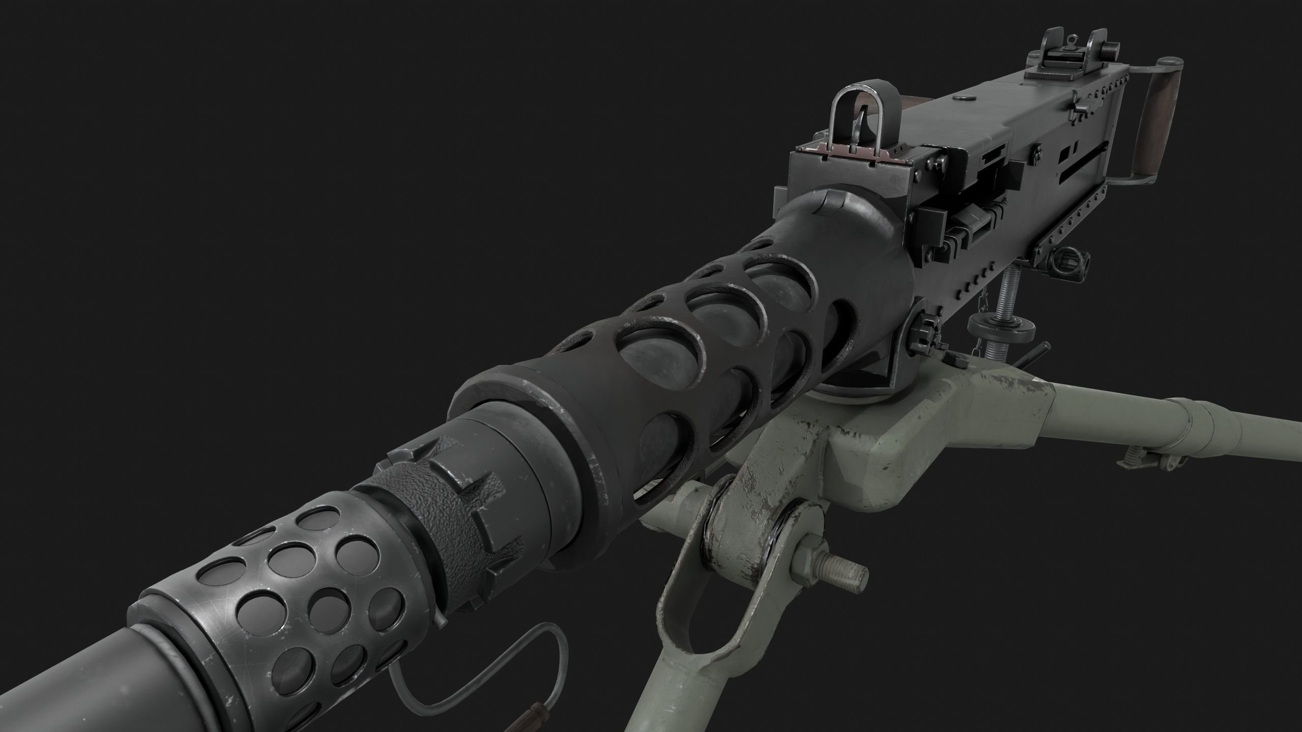 Browning M2HB Low-poly 3D model_21