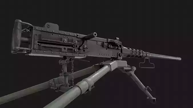 Browning M2HB Low-poly 3D model
